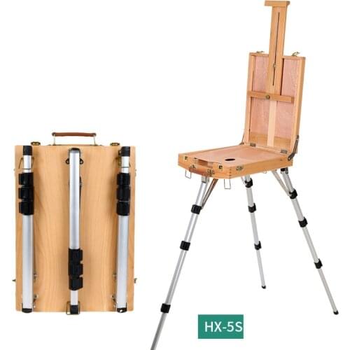 Oil Paint Easel Sztaluga Sketching Oil Paint Easel Portable Painting Box Adult Caballete Lifting Solid Wood Caballete De Pintura
