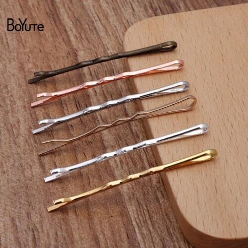 BoYuTe (50 Pieces/Lot) 55*1.5MM Metal Iron Clips Diy Retro Hair Accessories Hairpin Materials Wholesale