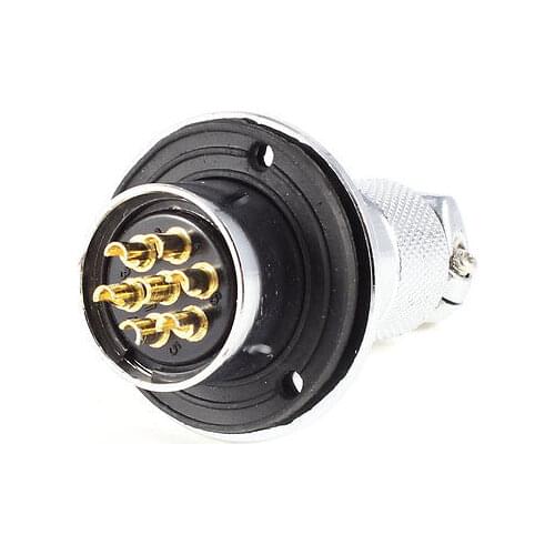 Metal Flange 25mm Head GX25-7 7Pin Male Aviation Connector