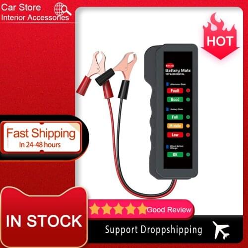 Mini 12V Car Battery Tester Digital Alternator Tester 6 LED Lights Display Car Diagnostic Tool Auto Battery Tester For Car