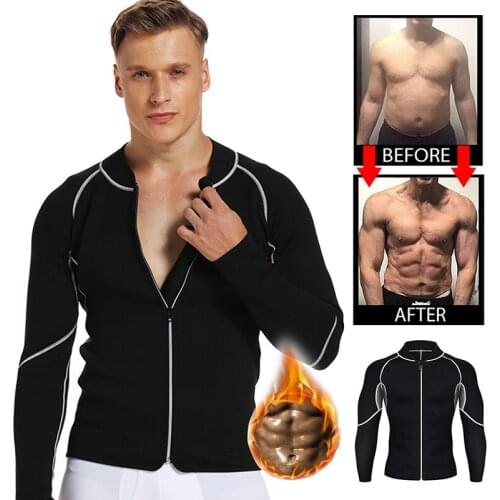 Men Waist Trainer Vest for Weight loss Black Neoprene Corset Body Shaper Zipper Sauna Tank Top Workout Shirt
