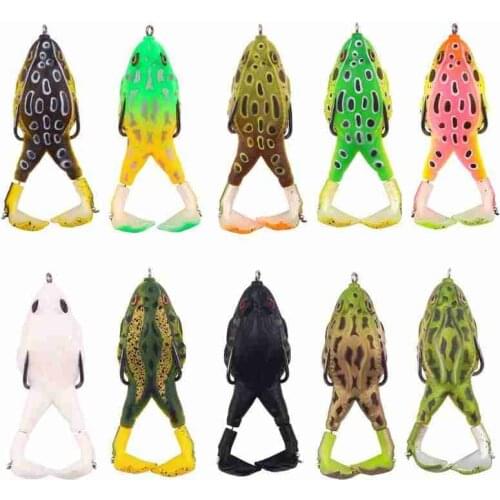 Soft Thunder Frog Bait 9cm 13.6g Simulation Fake Lure Bait Black Fish Double Hook Lure Bait Fishing Accessories