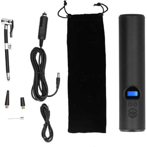 Inflatable Air Pump Portable Mini Tire Pump Cordless Rechargeable Air Compressor LCD Display with LED Light for Car Bike
