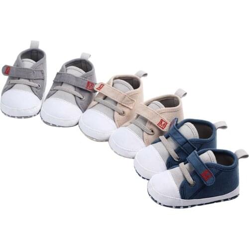Infant Baby Soft Sole Anti-Slip Crib First Walkers Shoes Toddler Newborn Boys Girls Canvas Non-slip Prewalker Shoes 3-12M