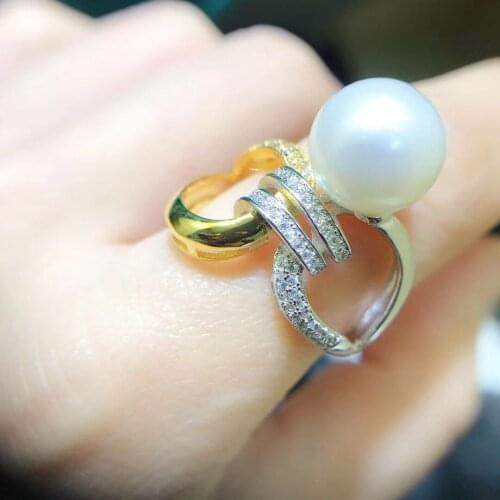 New Arrival 925 Sterling Silver Ring Settings Finger Ring Adjustable Ring Findings Jewelry Parts Fittings Accessories for Pearls