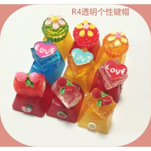New cake dessert keycaps ABS transparent three-dimensional personality mechanical keyboard keycaps cute 1pc
