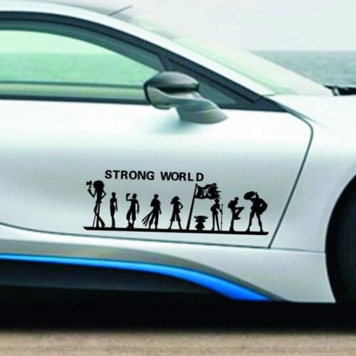 One Piece Luffy Car Body Sticker Funny Cartoon Decal Strong World Auto Styling For BMW VW AUDI FORD TOYOTA HONDA KIA JEEP
