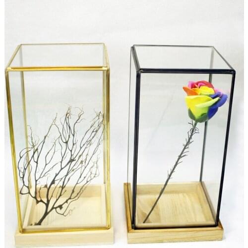 Dust Proof Cover Container Flower House Decor Containers for Products Handmade Houses Polyhedral Greenhouse Clear Glass Vase