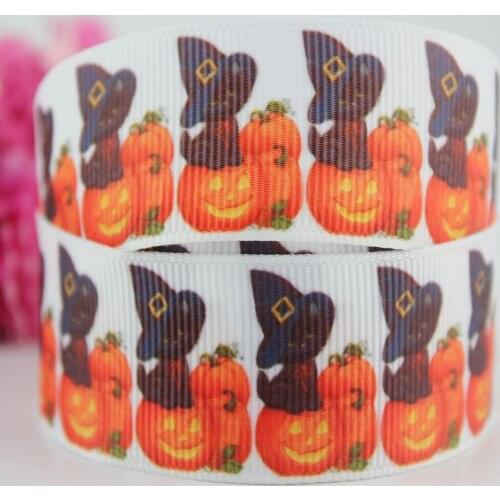 Cartoon halloween printed grosgrain ribbon 9-75mm DIY handmade materials christmas wedding gift wrap tape ribbons