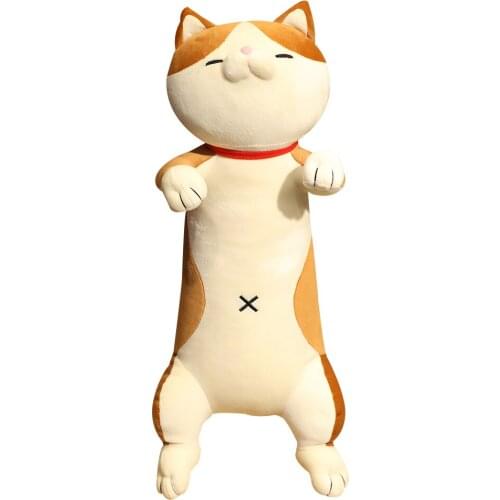 1 pc ins 60-120cm Cute Shiba Inu Dog & Cat Plush Toys Stuffed Long Animals Sleep Boyfriend Pillow Doll Office Cushion Kids Gifts