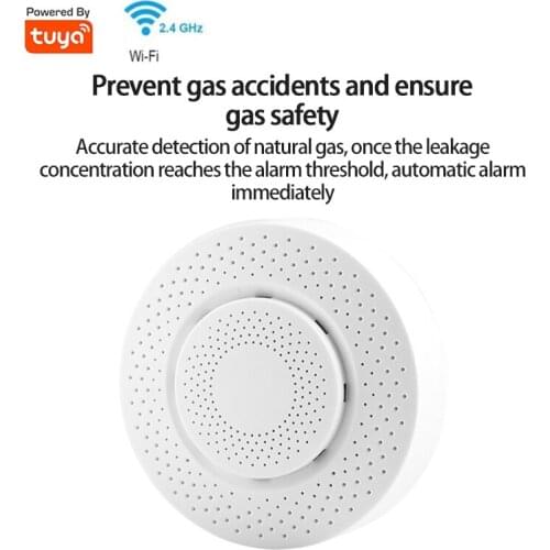Tuya Wifi Smart Natural Gas Alarm Gas Leak Sensor WIFI Gas Sensor Gas Leak Monitoring Sound And Light Alarm Phone Notification