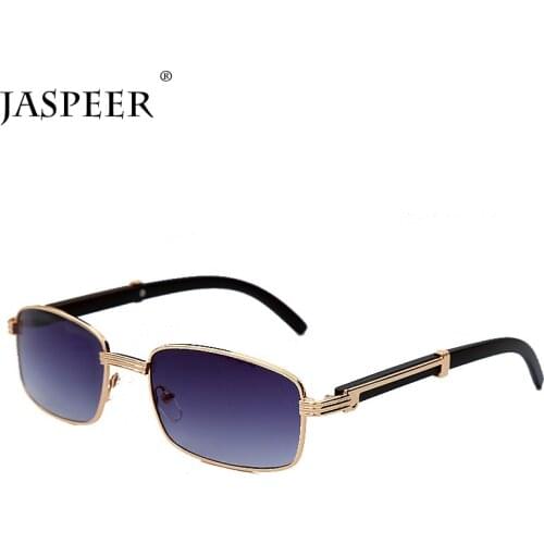 JASPEER New Metal Sunglasses Men Women Vintage Square Style Sunglasses Brand Design Sun Glasses For Men UV400 Eyewear