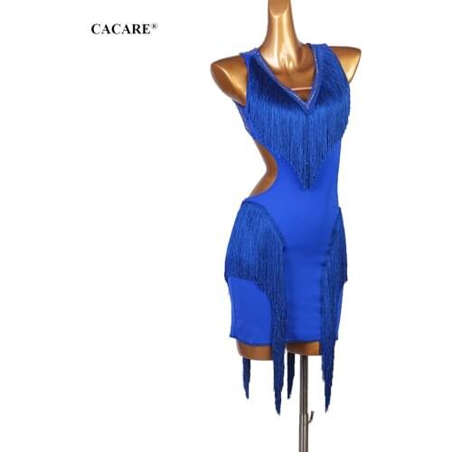 CACARE Latina Dance Competition Dancing Dresses Latin Dress Fringe Women Girls Salsa Tango D0806 Tassels Bust Hem Backless