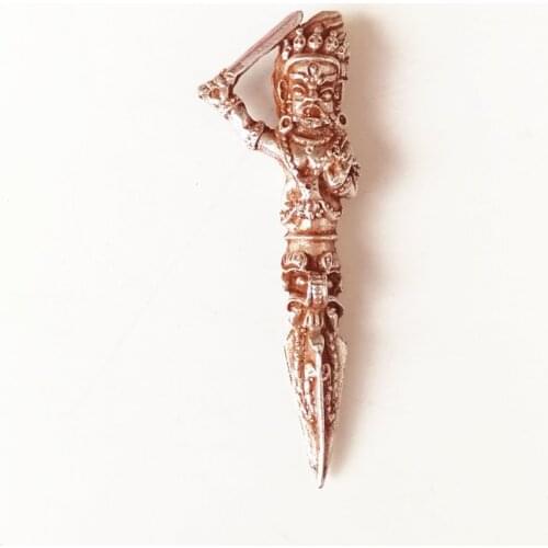 TBC983 Tibetan Buddhist Dorje Copper Silver-plated Kingkong God Craft Tibet Amulet Pendants for Man 2.5