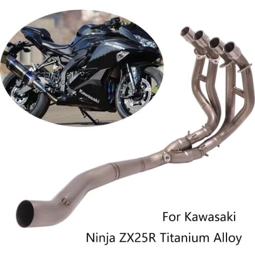 For Kawasaki ZX25R Exhaust System Motorcycle Titanium Alloy Header Mid Link Pipe Slip On 51mm Muffler Escape Delete Catalyst