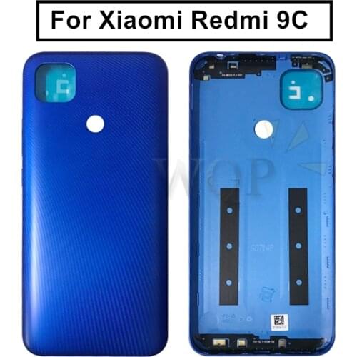 For Xiaomi Redmi 9C Battery Back Cover Rear Door Housing Side Key Replacement Repair Spare Parts
