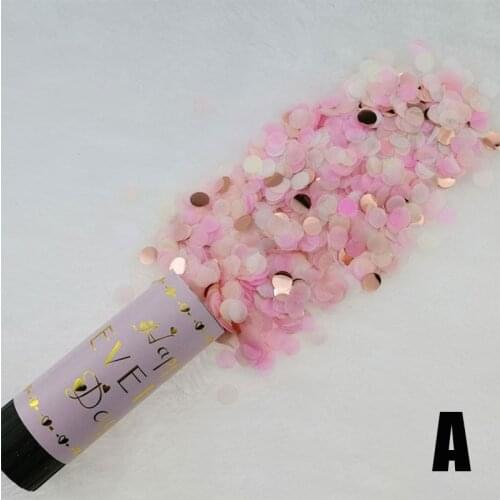 1PC New Metallic Rose Gold Confetti Party Popper Cannons Handheld Fireworks Gender Reveal Birthday Party Celebration Supplies