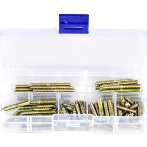 110Pcs M4 Dowel Screw Woodworking Furniture Connector Double Ended screws Hanger Bolt parafuso