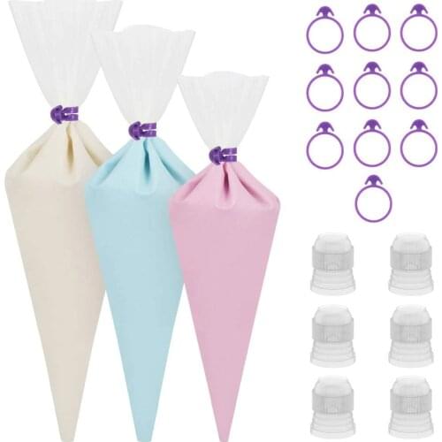 19PCS Piping Bag Set Pastry Bag Nozzle Coupler Set Cake Decorating Tools Baking Tools For Cakes