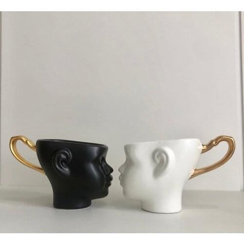 200ml 3D Face Mugs Couple Coffee Cup Children Milk Mugs Home Decoration Adult Drink Cup Ceramic Mug Gifts