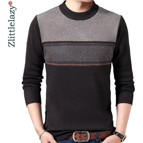 2020 Casual Thick Warm Winter Striped Knitted Pull Sweater Men Wear Jersey Dress Pullover Knit Mens Sweaters Male Fashions 02113