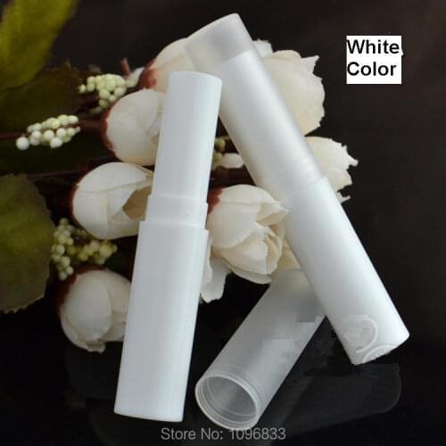 4G Lipstick Tube White Color Cosmetic Packaging Bottle, Empty White Lip Balm Tube, PP Plastic Tube New Thin Model, 100PCS/LOT