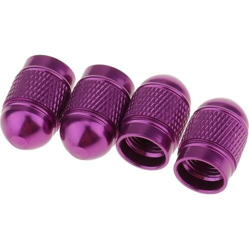 4pcs Aluminum Style Rim Valve/Wheel Air Port Cover Stems Cap Purple