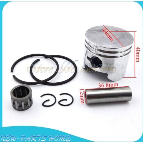 44mm piston 12mm pin ring needle bearing set for 49cc 2 stroke engine of mini quad atv pocket dirt bike