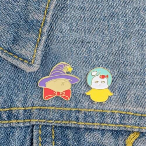 Fashion Wizard Bear Cute Duck Metal Enamel Lapel Pin Cute Animal Brooch Creativity Cute Clothe Jewelry Gift for Friends Kids