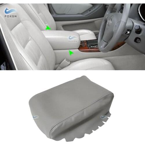 For Lexus GS300 GS400 GS430 1999 2000 2001 2002 2003 2004 Microfiber Leather Center Control Armrest Box Cover Sticker Trim Gray