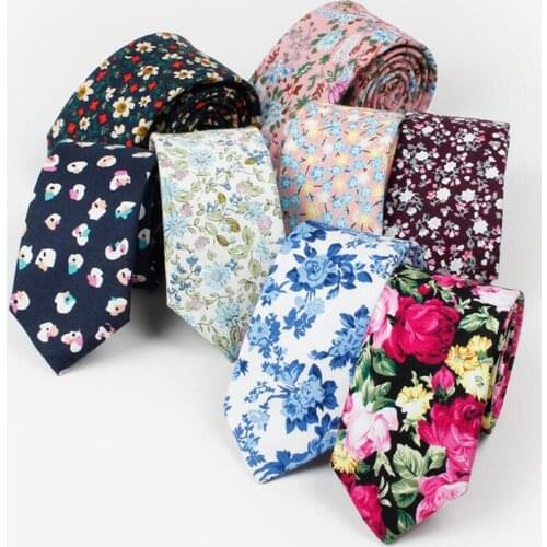 GUSLESON Brand New Printed Ties Cotton 6cm Soft Slim Necktie for Men Casual Party Romantic Wedding Daily Gift Accessories