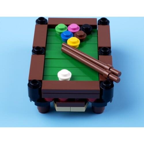 MOC Billiard Table City Series Building Blocks Street Scene Figures Accessories Decoration Bricks Kids Toys