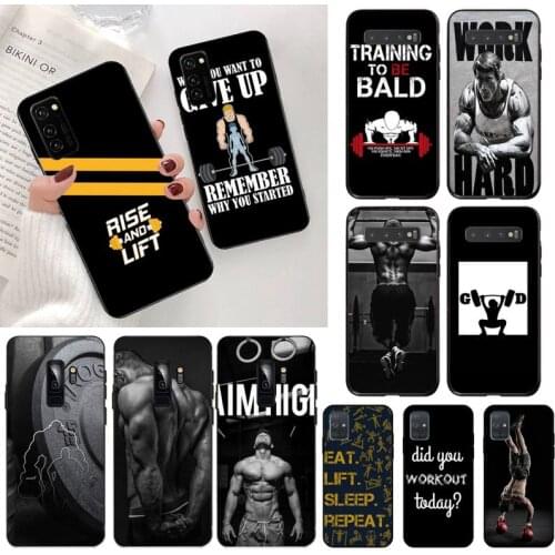 Bodybuilding Gym Fitness Bling Cute Phone Case for Samsung S20 plus Ultra S6 S7 edge S8 S9 plus S10 5G lite 2020