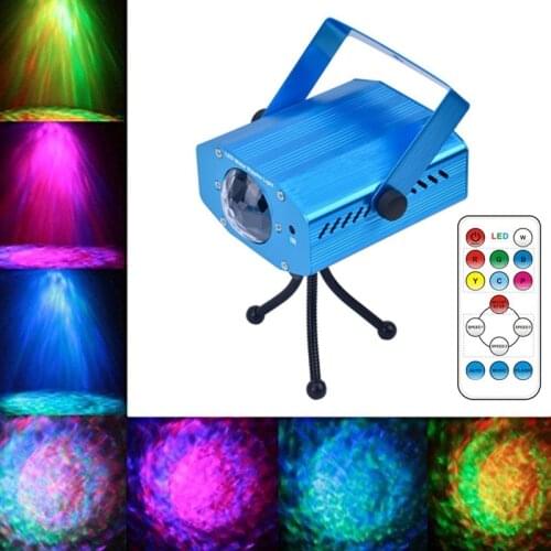 Mini Remote RGBW LED Water Wave Ripple Disco Stage Light Party Pattern Lighting Show Laser Projector for DJ Bar Karaoke Xmas