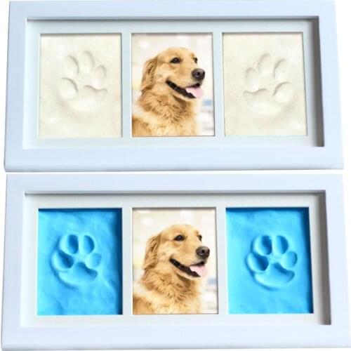 Pet Pawprint Keepsake Kit Pet Keepsake Picture Frame And Paw Print Kit With Wooden Photo Frame And Clay For Dogs Or Cats