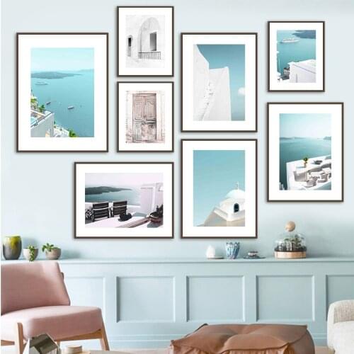 Ocean Island Building Cruise Ship Church Wall Art Canvas Painting Nordic Posters And Prints Wall Pictures For Living Room Decor