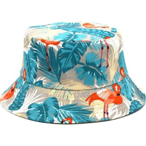 Fashion Women Men Bucket Hat Couple Reversible Fisherman Hat Animal Jungle Print Panama Bucket Cap Hats