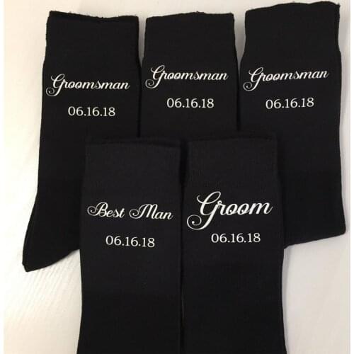 Personalized Groom Groomsman Wedding Socks Custom Name Date Best Man Party Accessory Wedding Socks Mans Birthday Party Gifts