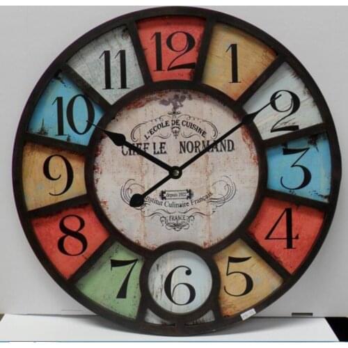 Retro Design Decorative Big Clock Home Decoration Wall Clock Wooden Wall Clock Quartz Wall Clock