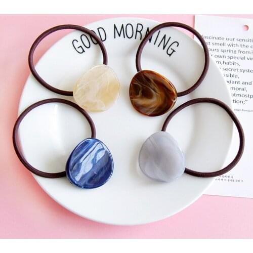 New Fashion Korea and Japan Grace Acrylic Elastic Hair Bands High Elastic RopeHair Accessories For Womens Acrylic Rubber Tig