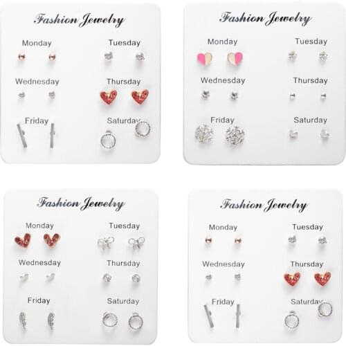 6 pairs/set pearl stud earrings for women 2020 piercing kolczyki Small Earirngs Set brincos jewelry earings pendientes oorbellen