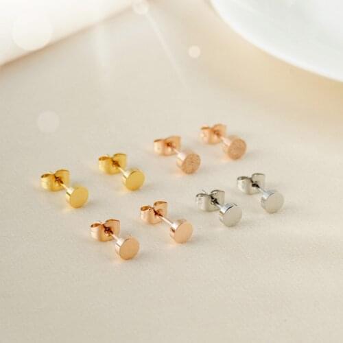 YUN RUO Modern Stylish Little Golden Bean Earring Woman Gift Titanium Steel Jewelry Gold Silver Color Wholesale Free Shipping