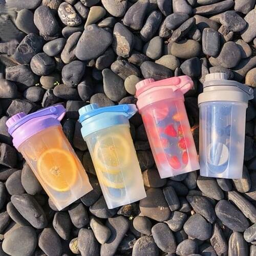 Custom Logo Gym Shaker Water Bottle 500ML Plastic Cup Sports Fitness Whey Protein Mixing Ball Blender Drink Bottles With Handle