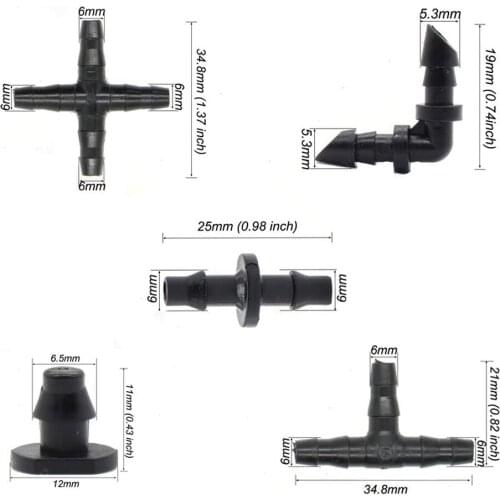4/7 PVC Hose Repair Connectors Multi-functional Tubing Irrigation Fittings Kit Watering System Barbed Connectors