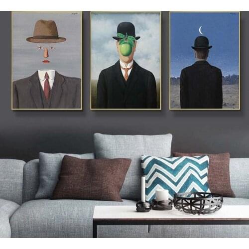 The Son of Man By Rene Magritte Canvas Paintings On the Wall Art Posters And Prints Surrealism Art Pictures Home Wall Decoration