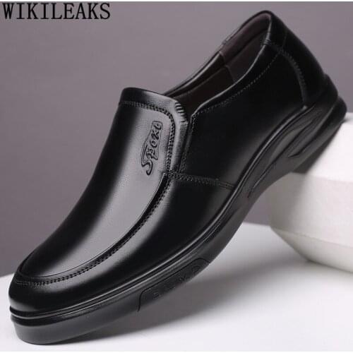 Black Leather Casual Shoes Man Designer Slip on Shoes Men Brown Mens Loafers Shoes Luxury Platforms Zapatos Hombre Vestir Scarpe