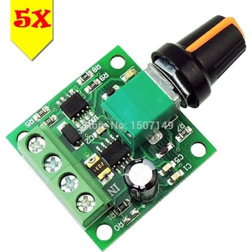 Unique Goods - 5pcs/lot DC Variable Motor Speed Controller PWM 1803BK Adjustable Driver Switch 1.8v 3v 5v 6v 7.2v 12v 2A 30W
