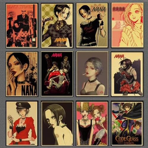 Vintage Anime NANA Japanese Romance Love Anime Picture Cute Girl Poster Room Decor Art Home For Living Room Prints