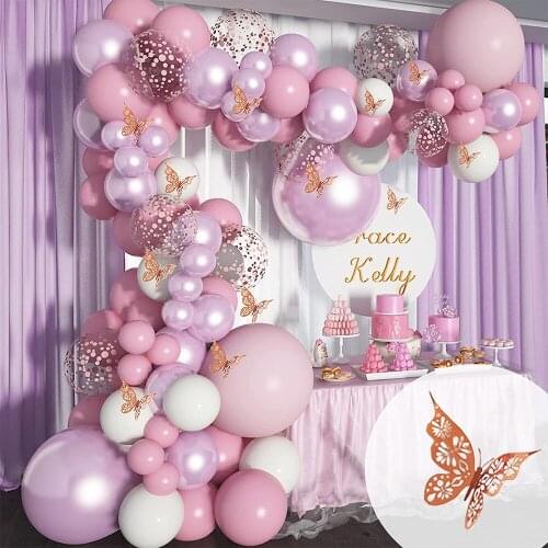 Cherry Blossom Powder Balloon Garland Arch Kit Macaron Pink White Matte Balloon Birthday Baby Shower Wedding Party Decoration