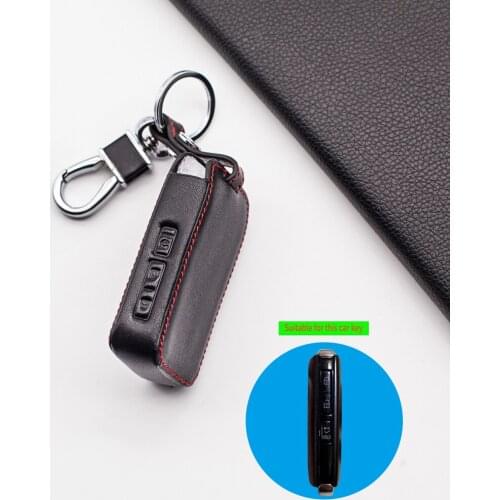 High Quality Leather Car Key Cover Case For Mazda 3 Alexa CX4 CX5 CX8 2019 2020 2/3/4 Buttons Smart Car Key Case Cap Holder
